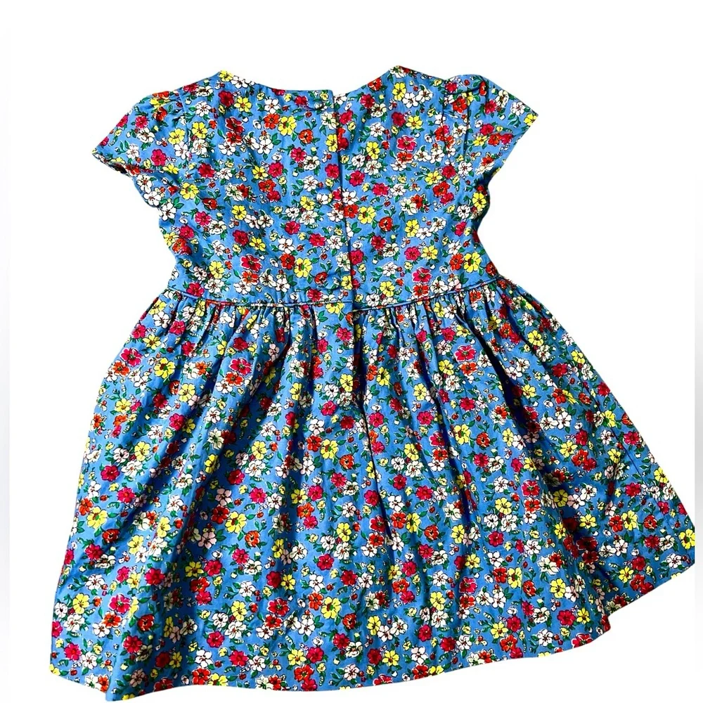 LN Ralph Lauren Baby Girl Dress Poplin Floral Easter 6 Months Lining 3 blue
